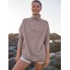 imageANRABESS Women Quarter Zip Oversized Casual Loose Rib Knit Cozy Pullover Sweaters Top 2025 Fall Fashion Outfits ClothesRed Apricot