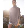 imageANRABESS Women Quarter Zip Oversized Casual Loose Rib Knit Cozy Pullover Sweaters Top 2025 Fall Fashion Outfits ClothesRed Apricot