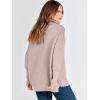 imageANRABESS Women Quarter Zip Oversized Casual Loose Rib Knit Cozy Pullover Sweaters Top 2025 Fall Fashion Outfits ClothesRed Apricot