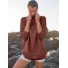 imageANRABESS Women Quarter Zip Oversized Casual Loose Rib Knit Cozy Pullover Sweaters Top 2025 Fall Fashion Outfits ClothesRust