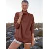 imageANRABESS Women Quarter Zip Oversized Casual Loose Rib Knit Cozy Pullover Sweaters Top 2025 Fall Fashion Outfits ClothesRust
