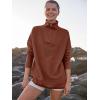 imageANRABESS Women Quarter Zip Oversized Casual Loose Rib Knit Cozy Pullover Sweaters Top 2025 Fall Fashion Outfits ClothesRust