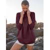 imageANRABESS Women Quarter Zip Oversized Casual Loose Rib Knit Cozy Pullover Sweaters Top 2025 Fall Fashion Outfits ClothesWine Red