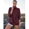 imageANRABESS Women Quarter Zip Oversized Casual Loose Rib Knit Cozy Pullover Sweaters Top 2025 Fall Fashion Outfits ClothesWine Red
