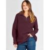 imageANRABESS Women Quarter Zip Oversized Casual Loose Rib Knit Cozy Pullover Sweaters Top 2025 Fall Fashion Outfits ClothesWine Red