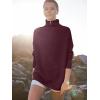 imageANRABESS Women Quarter Zip Oversized Casual Loose Rib Knit Cozy Pullover Sweaters Top 2025 Fall Fashion Outfits ClothesWine Red