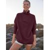 imageANRABESS Women Quarter Zip Oversized Casual Loose Rib Knit Cozy Pullover Sweaters Top 2025 Fall Fashion Outfits ClothesWine Red