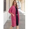 imageANRABESS Womens Cardigan Long Sweater Oversized Open Front Knit Duster Coat 2024 Trendy Lady Fall Coatigan OuterwearHot Pink