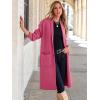 imageANRABESS Womens Cardigan Long Sweater Oversized Open Front Knit Duster Coat 2024 Trendy Lady Fall Coatigan OuterwearHot Pink