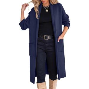imageANRABESS Womens Cardigan Long Sweater Oversized Open Front Knit Duster Coat 2024 Trendy Lady Fall Coatigan OuterwearNavy Blue