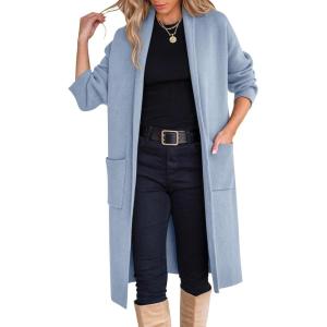 imageANRABESS Womens Cardigan Long Sweater Oversized Open Front Knit Duster Coat 2024 Trendy Lady Fall Coatigan OuterwearSky