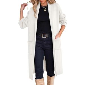 imageANRABESS Womens Cardigan Long Sweater Oversized Open Front Knit Duster Coat 2024 Trendy Lady Fall Coatigan OuterwearWhite