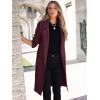 imageANRABESS Women Cardigan Sweater Jackets Open Front Thick Knit Oversized Blazer Coatigan 2025 Fall Winter Long Coats OutwearMaroon