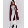 imageANRABESS Women Cardigan Sweater Jackets Open Front Thick Knit Oversized Blazer Coatigan 2025 Fall Winter Long Coats OutwearMaroon