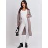 imageANRABESS Women Cardigan Sweater Jackets Open Front Thick Knit Oversized Blazer Coatigan 2025 Fall Winter Long Coats OutwearRed Apricot