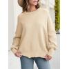 imageANRABESS Women Crewneck Batwing Long Sleeve 2024 Fall Oversized Side Slit Ribbed Knit Pullover Sweaters Top Cozy OutfitsApricot