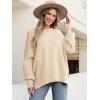 imageANRABESS Women Crewneck Batwing Long Sleeve 2024 Fall Oversized Side Slit Ribbed Knit Pullover Sweaters Top Cozy OutfitsApricot