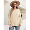 imageANRABESS Women Crewneck Batwing Long Sleeve 2024 Fall Oversized Side Slit Ribbed Knit Pullover Sweaters Top Cozy OutfitsApricot