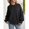 imageANRABESS Women Crewneck Batwing Long Sleeve 2024 Fall Oversized Side Slit Ribbed Knit Pullover Sweaters Top Cozy OutfitsBlack