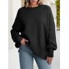 imageANRABESS Women Crewneck Batwing Long Sleeve 2024 Fall Oversized Side Slit Ribbed Knit Pullover Sweaters Top Cozy OutfitsBlack