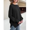 imageANRABESS Women Crewneck Batwing Long Sleeve 2024 Fall Oversized Side Slit Ribbed Knit Pullover Sweaters Top Cozy OutfitsBlack