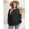 imageANRABESS Women Crewneck Batwing Long Sleeve 2024 Fall Oversized Side Slit Ribbed Knit Pullover Sweaters Top Cozy OutfitsBlack