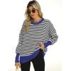 imageANRABESS Women Crewneck Batwing Long Sleeve 2024 Fall Oversized Side Slit Ribbed Knit Pullover Sweaters Top Cozy OutfitsBlack White