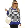 imageANRABESS Women Crewneck Batwing Long Sleeve 2024 Fall Oversized Side Slit Ribbed Knit Pullover Sweaters Top Cozy OutfitsBlack White