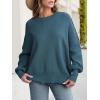 imageANRABESS Women Crewneck Batwing Long Sleeve 2024 Fall Oversized Side Slit Ribbed Knit Pullover Sweaters Top Cozy OutfitsBlue