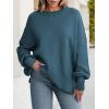 imageANRABESS Women Crewneck Batwing Long Sleeve 2024 Fall Oversized Side Slit Ribbed Knit Pullover Sweaters Top Cozy OutfitsBlue
