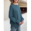 imageANRABESS Women Crewneck Batwing Long Sleeve 2024 Fall Oversized Side Slit Ribbed Knit Pullover Sweaters Top Cozy OutfitsBlue