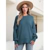 imageANRABESS Women Crewneck Batwing Long Sleeve 2024 Fall Oversized Side Slit Ribbed Knit Pullover Sweaters Top Cozy OutfitsBlue