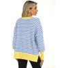 imageANRABESS Women Crewneck Batwing Long Sleeve 2024 Fall Oversized Side Slit Ribbed Knit Pullover Sweaters Top Cozy OutfitsBlue White