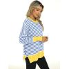 imageANRABESS Women Crewneck Batwing Long Sleeve 2024 Fall Oversized Side Slit Ribbed Knit Pullover Sweaters Top Cozy OutfitsBlue White