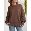 imageANRABESS Women Crewneck Batwing Long Sleeve 2024 Fall Oversized Side Slit Ribbed Knit Pullover Sweaters Top Cozy OutfitsCoffee