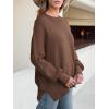 imageANRABESS Women Crewneck Batwing Long Sleeve 2024 Fall Oversized Side Slit Ribbed Knit Pullover Sweaters Top Cozy OutfitsCoffee