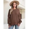 imageANRABESS Women Crewneck Batwing Long Sleeve 2024 Fall Oversized Side Slit Ribbed Knit Pullover Sweaters Top Cozy OutfitsCoffee
