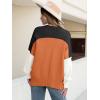 imageANRABESS Women Crewneck Batwing Long Sleeve 2024 Fall Oversized Side Slit Ribbed Knit Pullover Sweaters Top Cozy OutfitsColorblock Orange