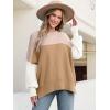 imageANRABESS Women Crewneck Batwing Long Sleeve 2024 Fall Oversized Side Slit Ribbed Knit Pullover Sweaters Top Cozy OutfitsColorblock Pink