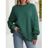 imageANRABESS Women Crewneck Batwing Long Sleeve 2024 Fall Oversized Side Slit Ribbed Knit Pullover Sweaters Top Cozy OutfitsDark Green