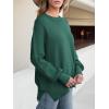 imageANRABESS Women Crewneck Batwing Long Sleeve 2024 Fall Oversized Side Slit Ribbed Knit Pullover Sweaters Top Cozy OutfitsDark Green