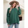 imageANRABESS Women Crewneck Batwing Long Sleeve 2024 Fall Oversized Side Slit Ribbed Knit Pullover Sweaters Top Cozy OutfitsDark Green