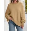 imageANRABESS Women Crewneck Batwing Long Sleeve 2024 Fall Oversized Side Slit Ribbed Knit Pullover Sweaters Top Cozy OutfitsDeep Apricot