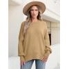 imageANRABESS Women Crewneck Batwing Long Sleeve 2024 Fall Oversized Side Slit Ribbed Knit Pullover Sweaters Top Cozy OutfitsDeep Apricot