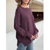 imageANRABESS Women Crewneck Batwing Long Sleeve 2024 Fall Oversized Side Slit Ribbed Knit Pullover Sweaters Top Cozy OutfitsFuchsia
