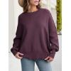imageANRABESS Women Crewneck Batwing Long Sleeve 2024 Fall Oversized Side Slit Ribbed Knit Pullover Sweaters Top Cozy OutfitsFuchsia