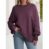 imageANRABESS Women Crewneck Batwing Long Sleeve 2024 Fall Oversized Side Slit Ribbed Knit Pullover Sweaters Top Cozy OutfitsFuchsia