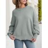 imageANRABESS Women Crewneck Batwing Long Sleeve 2024 Fall Oversized Side Slit Ribbed Knit Pullover Sweaters Top Cozy OutfitsGray