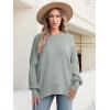 imageANRABESS Women Crewneck Batwing Long Sleeve 2024 Fall Oversized Side Slit Ribbed Knit Pullover Sweaters Top Cozy OutfitsGray