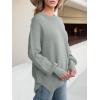 imageANRABESS Women Crewneck Batwing Long Sleeve 2024 Fall Oversized Side Slit Ribbed Knit Pullover Sweaters Top Cozy OutfitsGray
